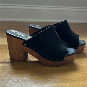 Sam Edelman Josselyn Sandal (clog) Black Suede with wooden heel, size 8